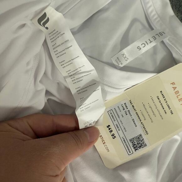 FABLETICS BLAKE S/S Long Tee, White, XXS - Picture 3 of 5